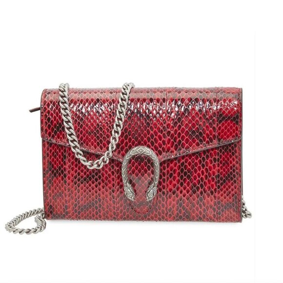 Gucci 401231 0416 Dionysus Women's Red Exotic Snake Skin Shoulder Bag - Picture 1 of 3